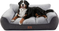 Warmrest extra thick orthopedic bolster dog bed for large dogs with plush sherpa fleece