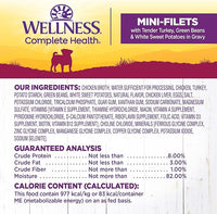 Wellness Petite Entrees Mini Fillets Natural Wet Small Breed Dog Food, Tender Turkey, Green Beans & White Sweet Potato, 3-Ounce Cup (Pack of 24)