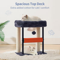 Hey-brother Cat Tree, Sturdy Tower with Sisal-Wrapped Columns - 18.9 inches / Smoky Gray - image 4