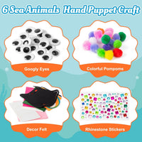 WATINC Hand Puppet Making Kit, Felt Sock Puppet Toys for Kids – Fun for Kids & Family - Ocean Animals A - image 2
