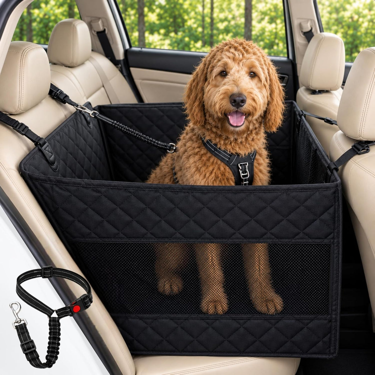 Half Hammock Dog Seat Cover for Back Seat