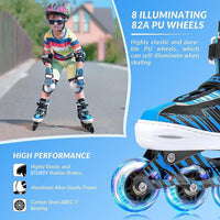 Adjustable Inline Skates for Kids Ages 4-12 – Fun for Kids & Family - Blue / Small-Little Kids(11j-13j US） - image 4