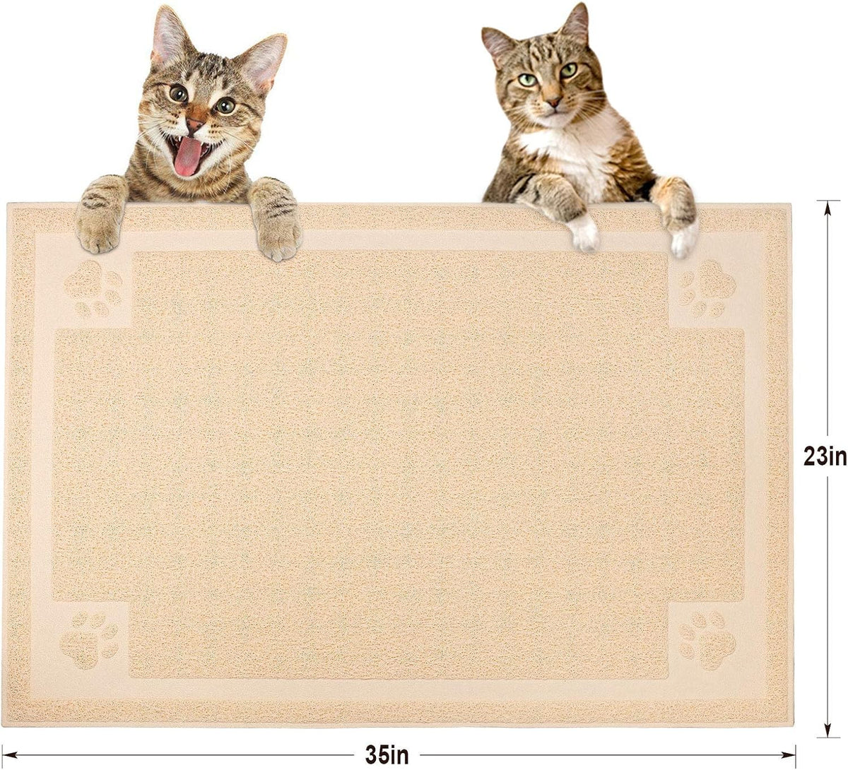 UPSKY Large Cat Litter Mat Trapper 35"×23", Waterproof, Non-Slip - Beige - image 2