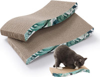 Reversible Wave Cat Scratcher for Indoor Cats - Go Green / 2pcs