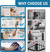 Citylife Dog Playpen with Door Clear Pet Playpen for Indoor Outdoor Easy to Install and Remove Puppy Playpen for Dogs, Cats, Bunnies, Pigs, 10 Panels