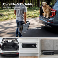 Dog Ramp for Car, 63" Folding Pet Ramp for Large Dogs up to 200 lb, 17" Wide Car Ramp for Dog, Portable Pet Stair Ramp with Nonslip Rug Surface, Outdoor Dog Ramp for Truck SUV High Bed Couch
