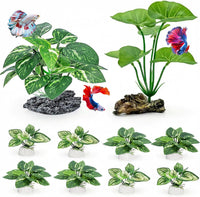 2-Pack Aquarium Decor Fish Tank Decorations 6-inch Betta Fish Tank - D（green 10 Pack）