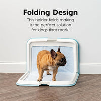 IRIS USA Pee Pad Holder - For Large Sized Puppy and Puppy Training Pads, Secured Latches, Non-Skid Feet, High Polish Finish for Easy Cleaning, Leak Protection, Fits 28"x 34" Pad or Larger, Square, Blue