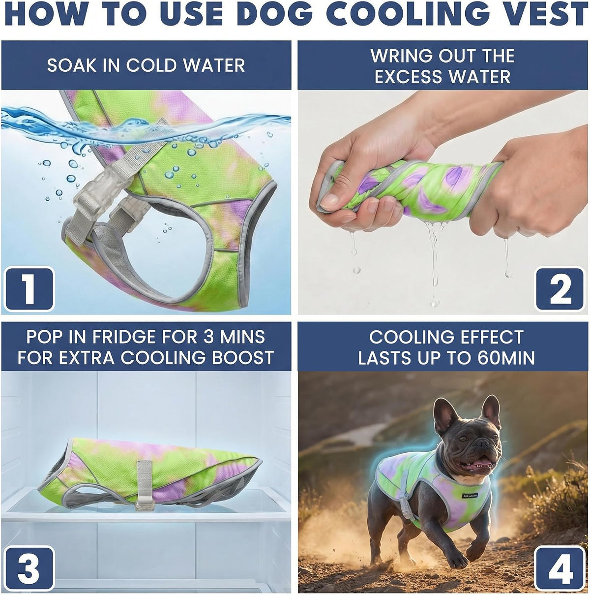 Spark Paws Dog Cooling Vest, Evaporative Summer Cooling - Neon Purple / X-Large - image 3