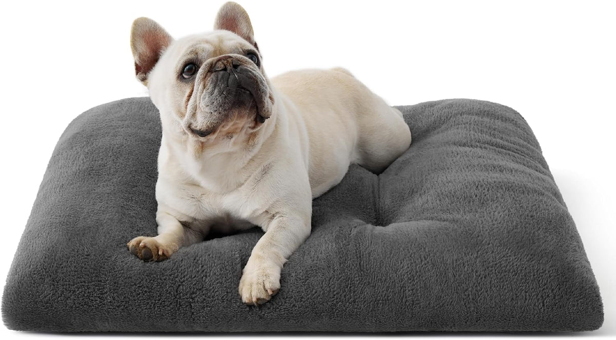 Bedsure Washable XL Dog Bed for Crate, Comfort Fluffy Pet Pillow - 29"L x 21"W x 3"Th (M) / Dark Gray