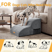 Foam Dog Stairs for Small Dogs & Cats Non Slip Pet Steps 2 Tier