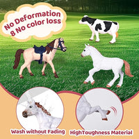 Horse Club Riding Arena 71-Piece, Horse Stable Toys Playset, Farmmer Figures,Farm Animal Figurine, Coffee Shop, Barn with Fence Toys for 3-7 Years Old Kids Boys Girls Toddlers