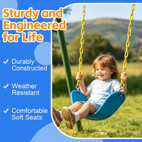 Pink Swing Seat, Heavy Duty Chain Plastic Coated - Sky Blue - image 4