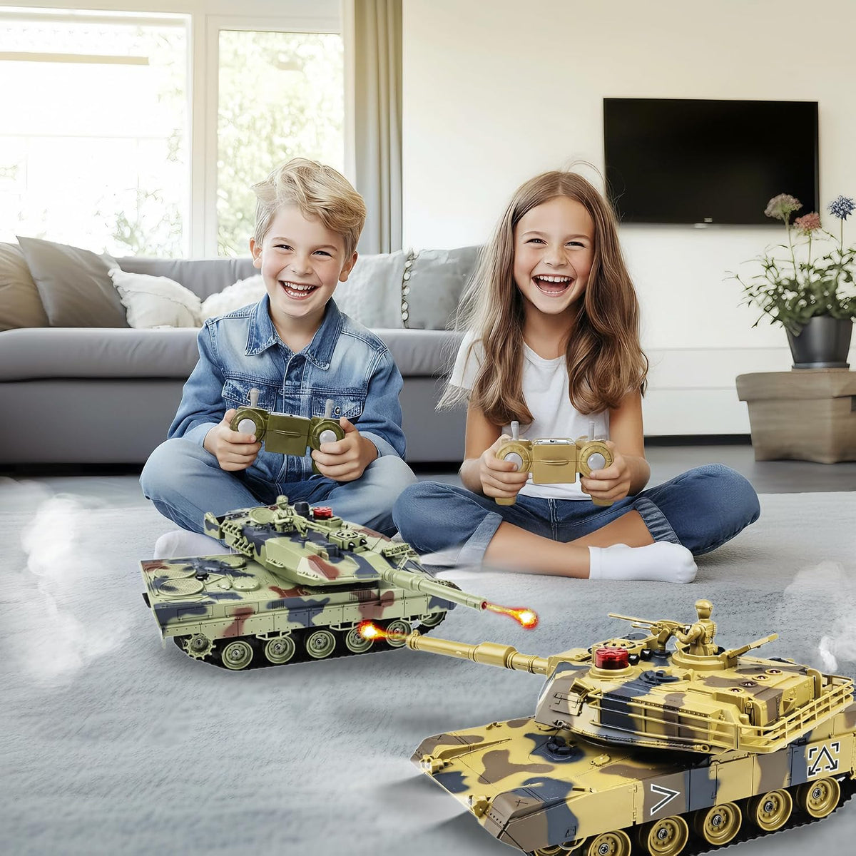 KAIM 1/24 RC Tank, Remote Control Tank for Boys with Smoke - image 2