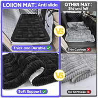 Dog Car Bed Mat, Non-Slip Backseat Extender Pet Blanket, Plaid Dog Bed for Trucks, Sedans & Large SUVs, Chew-Resistant Travel Pad for Dogs, Easy Clean & Scratch-Proof & Comfort (56"x28.7") Black
