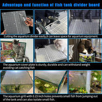 Adjustable Platic Grip Panel Aquarium Fish Tank Divider Filter Bottom - 12pcs 11.8X5.9 Inch with 0.15 Inch hole / White - image 3