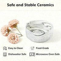 Elevated/Raised Ceramic Dog Bowl with Bamboo Stand，6 Inch 3.6 Cups - Marble Gray / Large - image 4