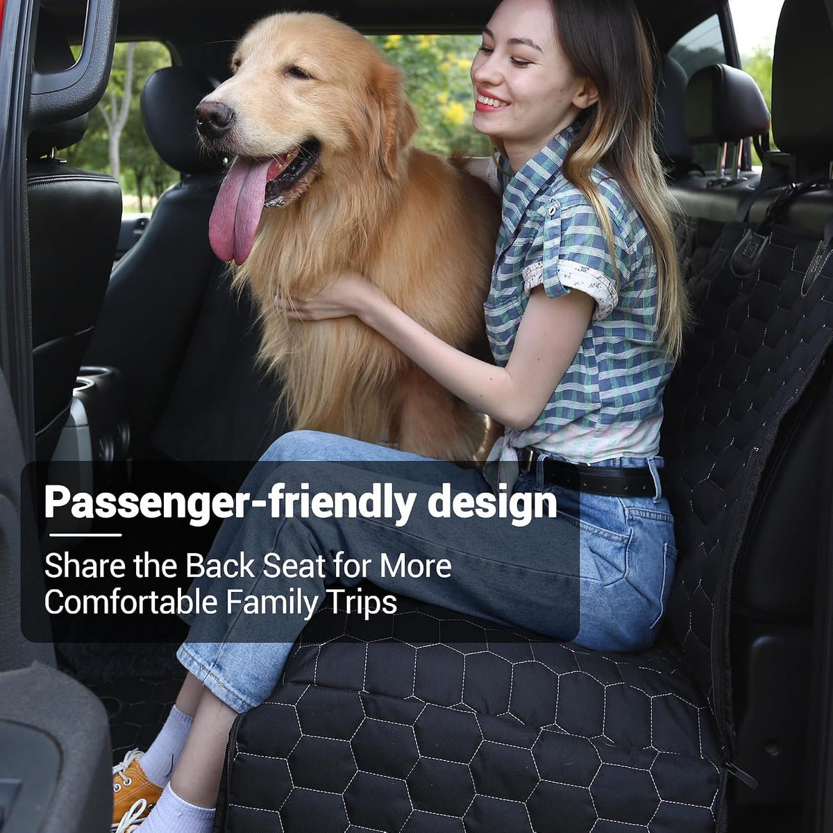 Dog Car Seat Covers for Back Seat - Hammock-61"W / Black - image 2