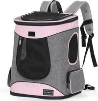 Petsfit Dog and Cat Backpack Carrier, Padded Waist Support - aPink