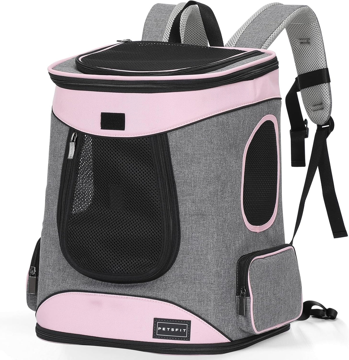 Petsfit Dog and Cat Backpack Carrier, Padded Waist Support - aPink