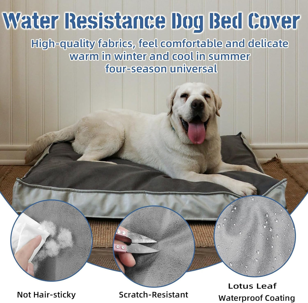 Dog Bed Covers Replacement Washable - 30"L x 20"W x 3"Th / Grey - image 3