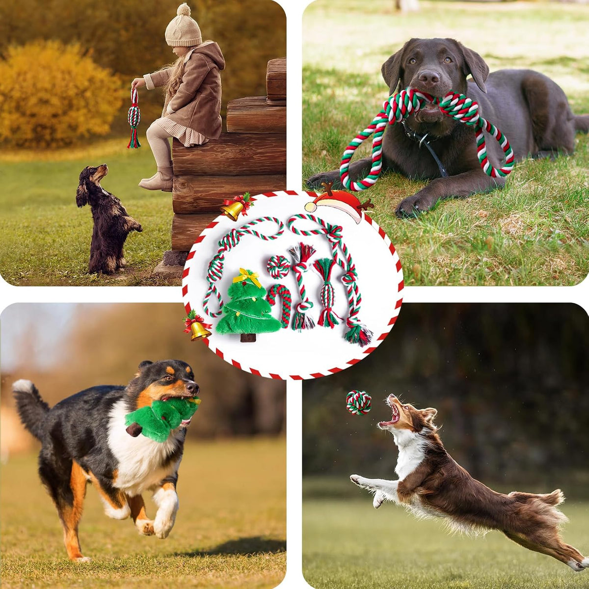 Aitmexcn Large Dog Toys for Aggressive Chewers - 7 Pack Christmas-Large - image 4
