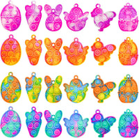 30Pcs Halloween Mini Pop Keychain Fidget Toy - E: Easter 24