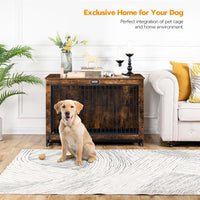 HOOBRO Dog Crate Furniture, 38.6" Large Dog Kennel Indoor - 38.6"L x 25.6"W x 26.9"H / Rustic Brown - image 2