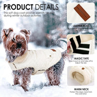 Dog Winter Coats for Small Dogs Puppies - Solid White / Small - image 2