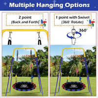 HeyZoo black 40 inch saucer swing with 360 degree swivel for backyard - view 13