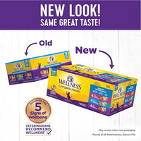 Wellness Complete Health Pate Adult Wet Cat Food, Natural, Protein-Rich, Grain-Free, 3 Ounce, 12 Pack, (Seafood Variety Pack)