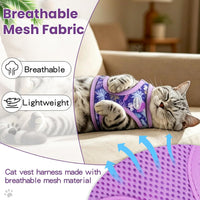 Cat Harness and Leash Set, Escape Proof Soft Vest Walk Pink XS – Essentials for Cats - Purple / Small - image 4