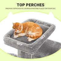 Allewie 64 Inches Cat Tree Tower/Multi-Level Activity Center - Grey - image 3