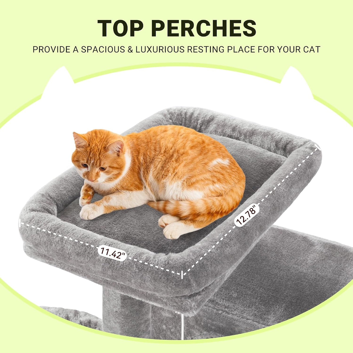 Allewie 64 Inches Cat Tree Tower/Multi-Level Activity Center - Grey - image 3