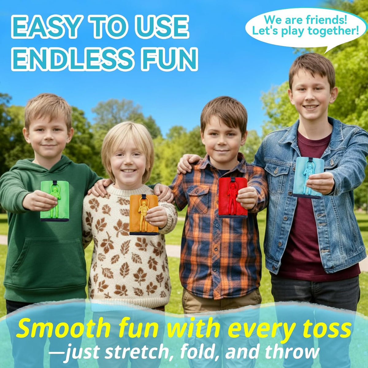 Yeeeasy Tangle-Free Parachute Toys for Kids Outdoor Flying Game - Boys 4Pcs - image 4