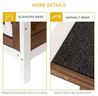 PawHut 54" 2-Story Large Rabbit Hutch Bunny Cage Wooden Pet House Small Animal Habitat with Lockable Doors, No Leak Tray and Waterproof Roof for Rabbits, Chickens, Ducks, Outdoor/Indoor Brown