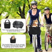 Bike Basket Front Dog Basket for Bike, Bike Baskets for Adult Bikes, Bike Bags for Bicycles, Removable Bicycle Basket, Folding Small Pet Bag for Shopping Camping Cycling