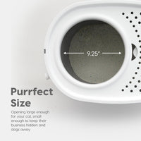IRIS USA Top Entry Cat Litter Box, Hooded Privacy - Oval / Gray w/ Scoop - image 3