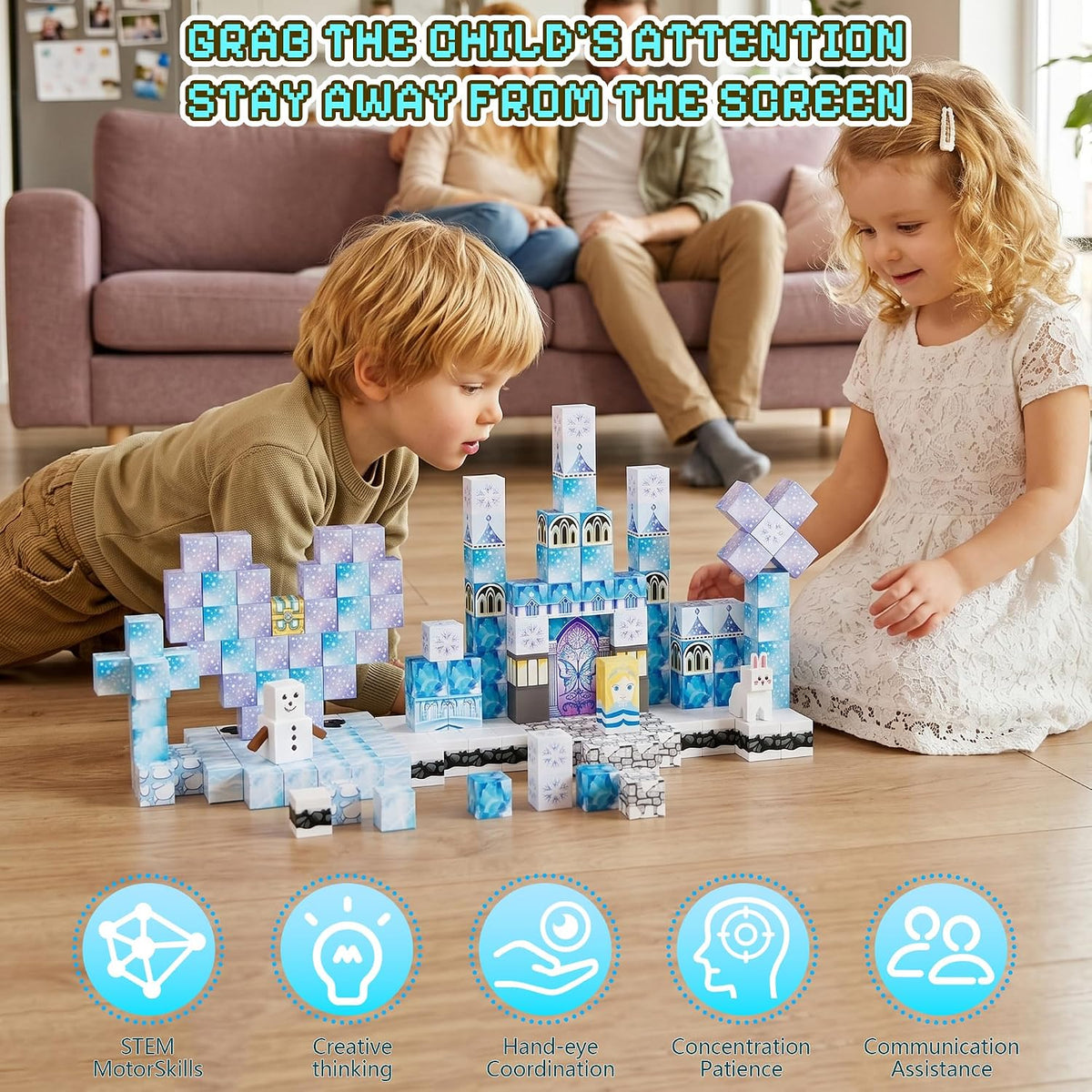 200PCS Magnetic Building Blocks Set - Snow Castle - image 3