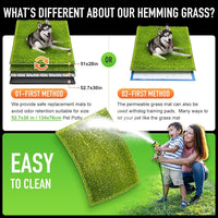 Hompet Dog Grass Pad with Tray Large, 35"x22.5" - Green / 51 x 28" - image 2