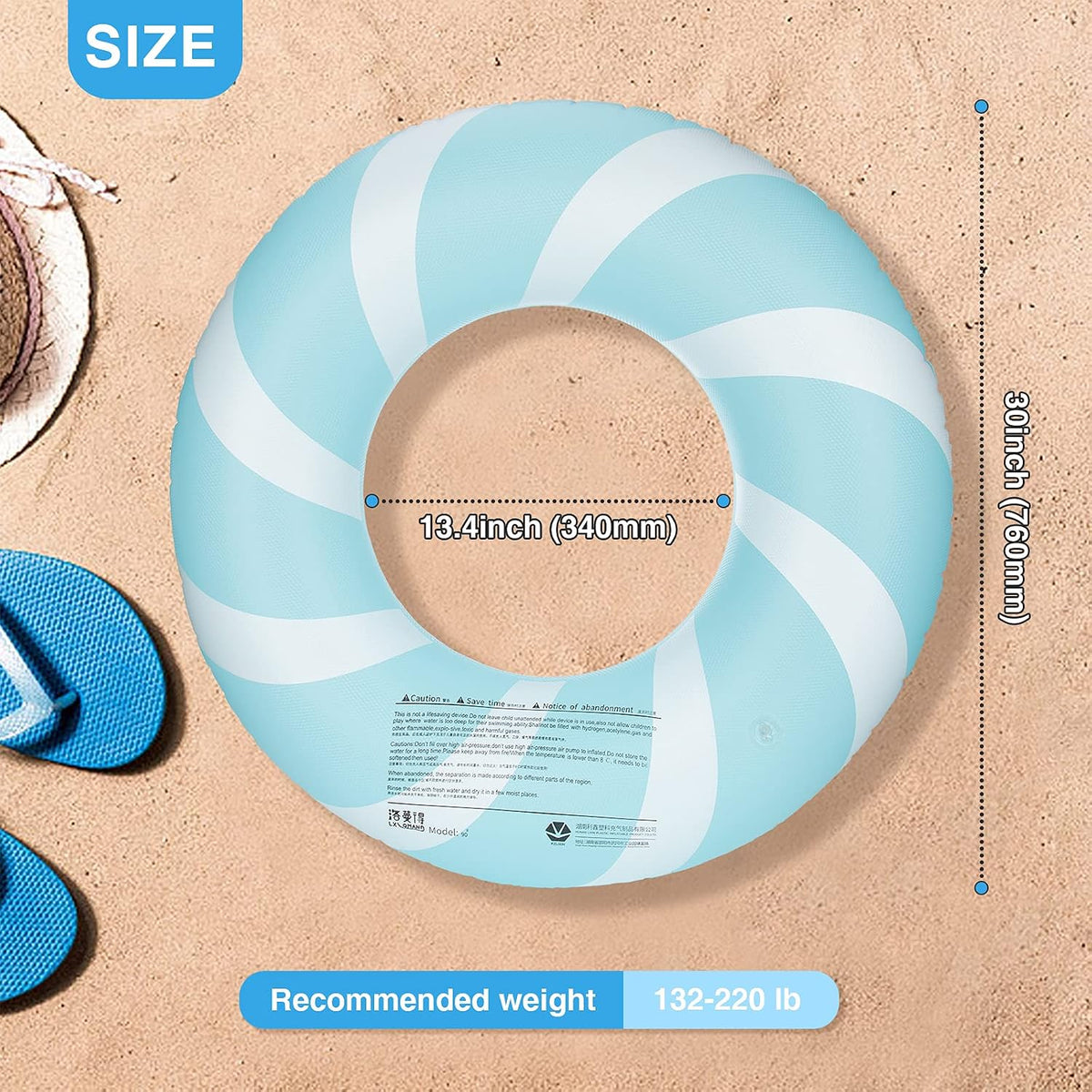 Bestrip Pool Floats Adult Size for Kids Age 8-12 Adults Inflatable - Blue - image 3