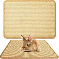 2PCS Rabbit Scratch Mat, Natural Bunny Pad Claws and Teeth Care - Natural 1pcs / 24"x16"
