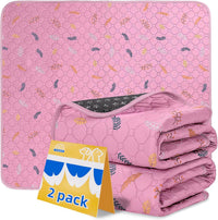 Washable Pee Pads for Dogs - Leaves - Pink / 18x24 Inch (Pack of 2)