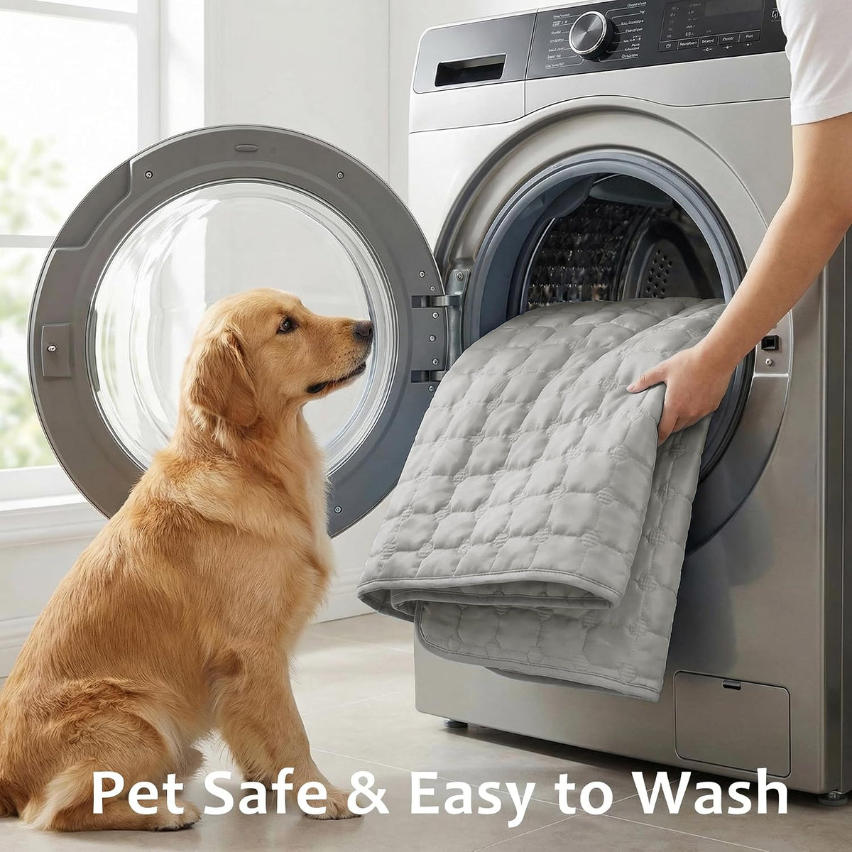 FunFurry Cooling Mat for Dogs，59"X40" Extra Large Pet Pad，Q-Max>0.5 - Light Grey / 44" x 32"（XL） - image 3