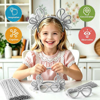 Pipe Cleaners Craft Supplies - 30CM / Glitter Silver / 100 - image 3