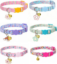 SOLMOONY Cute Cat Collar for Girl Boy - Pink Flowers - image 4