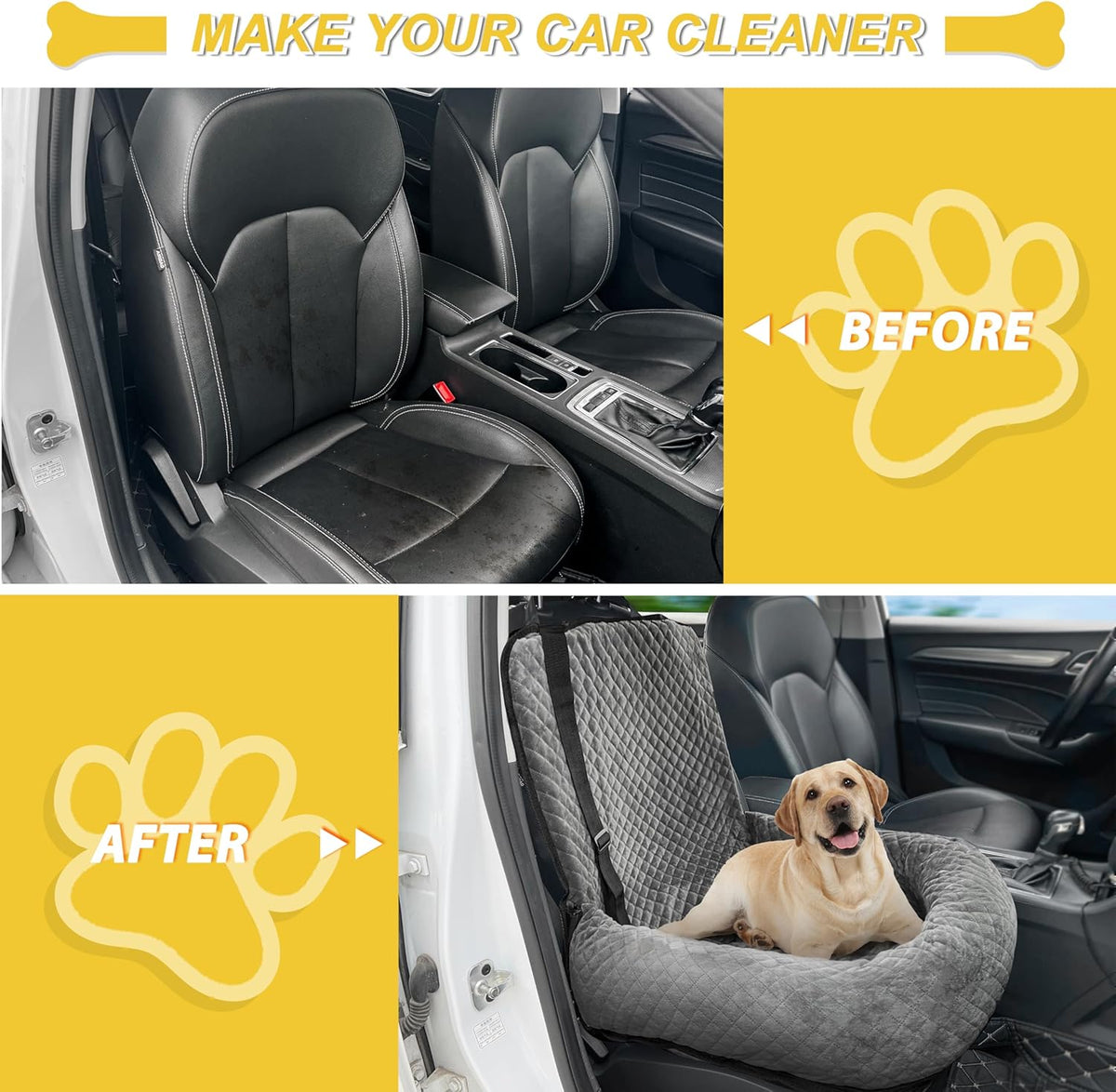 Dog Car Seat for Small Medium Dogs - Gray / Small - image 4