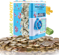 Piggy Bank for Kids Girls Boys with Password Code Lock Cash Coin Can - Blue - image 3