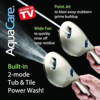 Hotel Spa AquaCare As-Seen-On-TV High Pressure 48-setting Rain & Handheld 3-way Shower Head Combo - Anti-clog Nozzles/Tub, Tile & Pet Power Wash/Extra Long 6 ft. Hose/All Chrome Finish