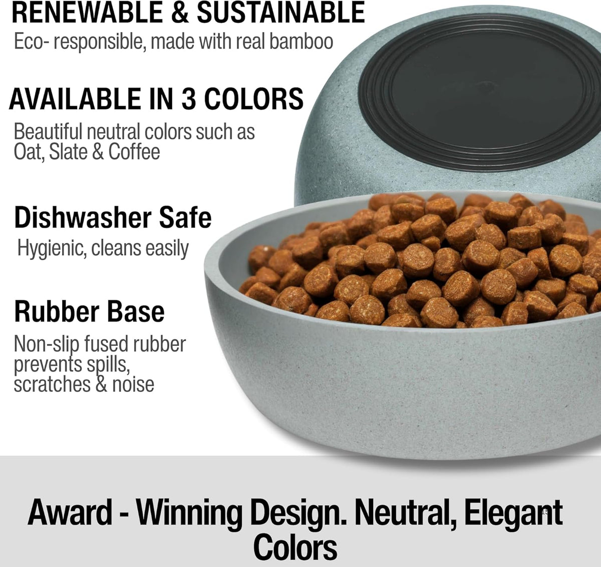 Loving Pets, Dolce Bamboo - Slate Grey / Large Bowl - image 2